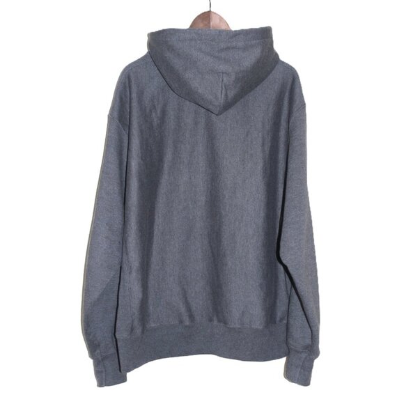 CHAMPION Reverse Weave Hoodie Granite Heather Pullover Sweatshirt - Picture 4 of 12